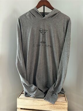 NWT Gray Hooded Long-Sleeve Unisex - 'I like it dirty.' 🍸